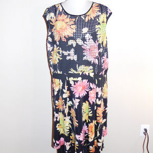 24W Gabby Skye Floral Lattice Stretch Dress EUC!